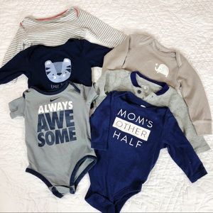 3-6M boy onesies, Nike, Old Navy, chick pea